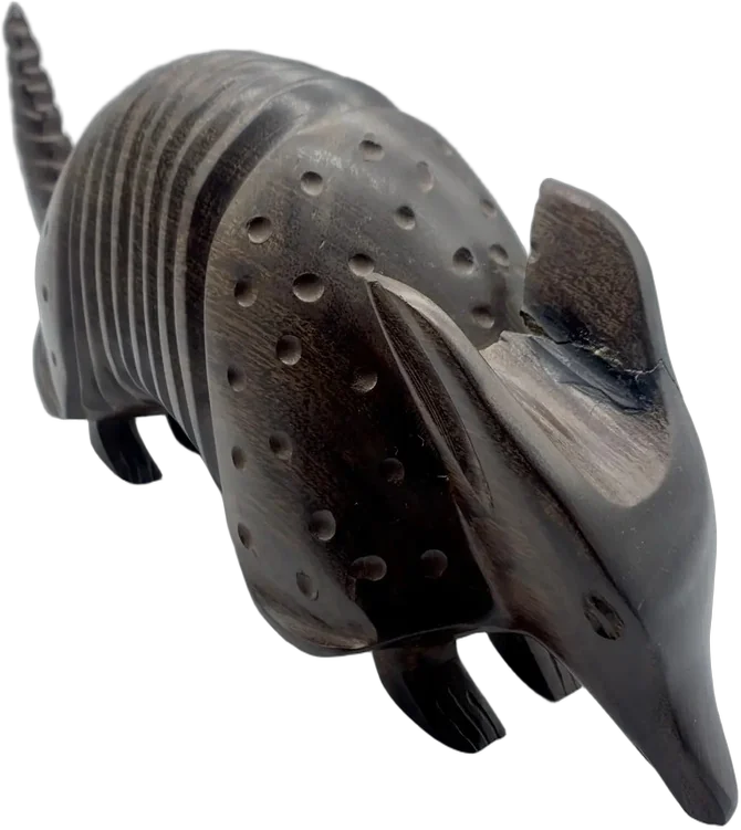 Vintage Figura Armadillo Madera De Palo Fierro Madera Oscura — imagen 1