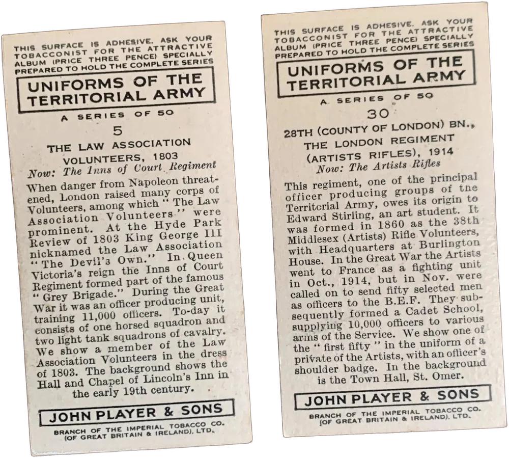 Tarjetas Coleccionables Soldados Imperio Británico Jp — imagen 1