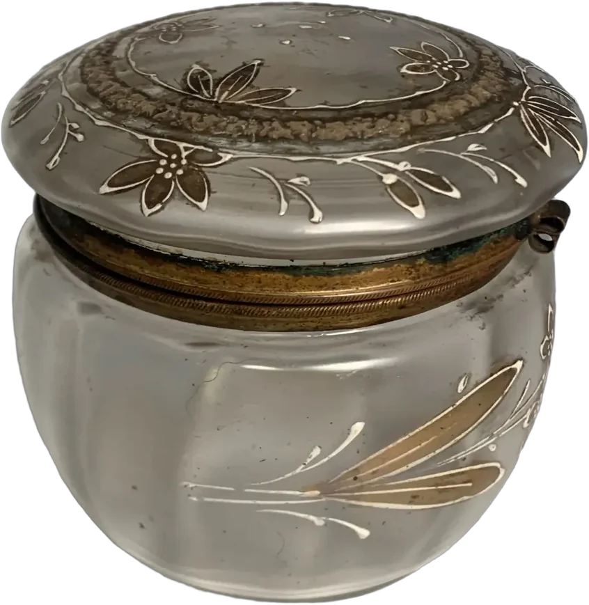 Antiguo Frasco Tocador Cristal Arte Francés 1880