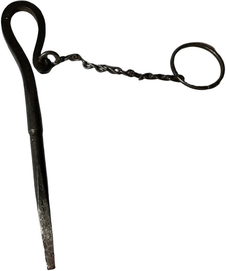 Antigua Herramienta De Hierro Forjada A Mano Rara Gris Oscuro — imagen 1