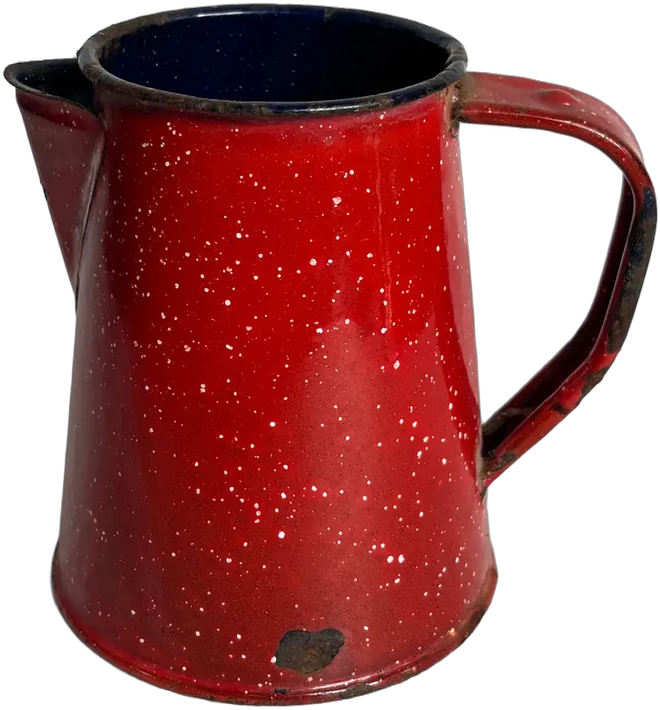 Vintage Jarrita Peltre Color Rojo