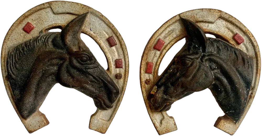 Antiguas Placas Figura Caballos En Hierro — imagen 1