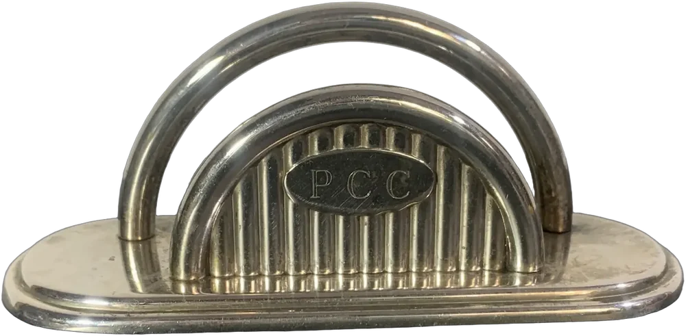 Antiguo Tarjetero Plateado Estilo Art Deco — imagen 1