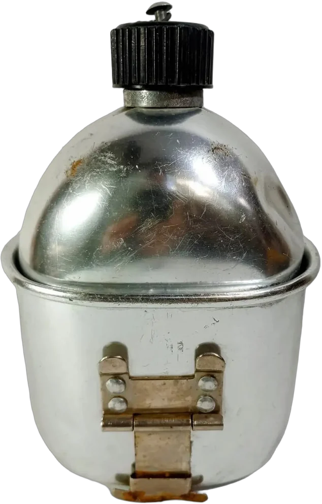 Vintage Cantimplora Tipo Militar Vasconia Plateado