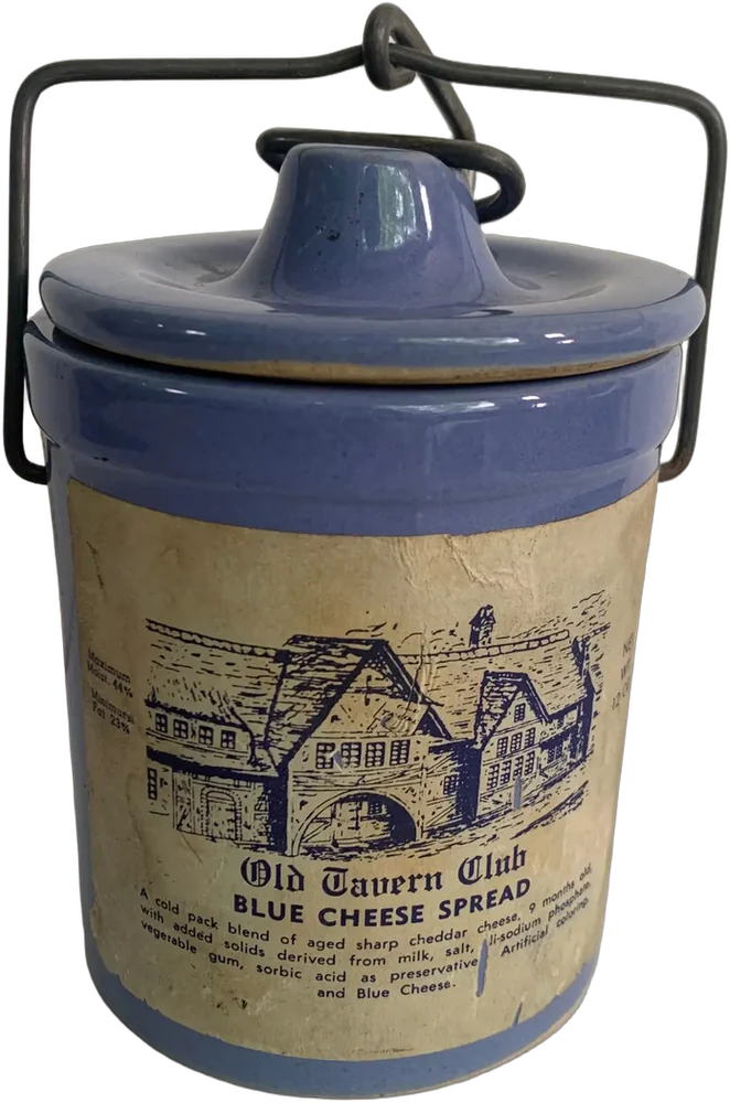 Antiguo Frasco Cerámica Cierre Hermético Old Taver Azul