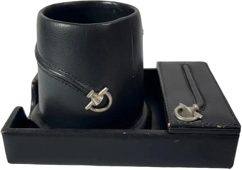 Tarjetero Y Porta Plumas De Cuero Aries