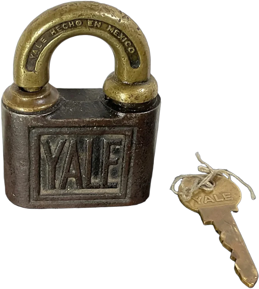 Antiguo Candado Yale Mexico Hierro Y Laton (decorativo) Gris Oscuro