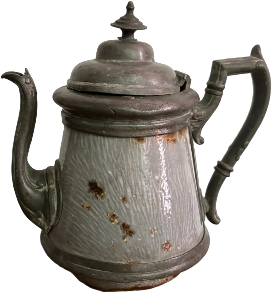 Antigua Cafetera Gris Marmoleado (solo Coleccionsble)