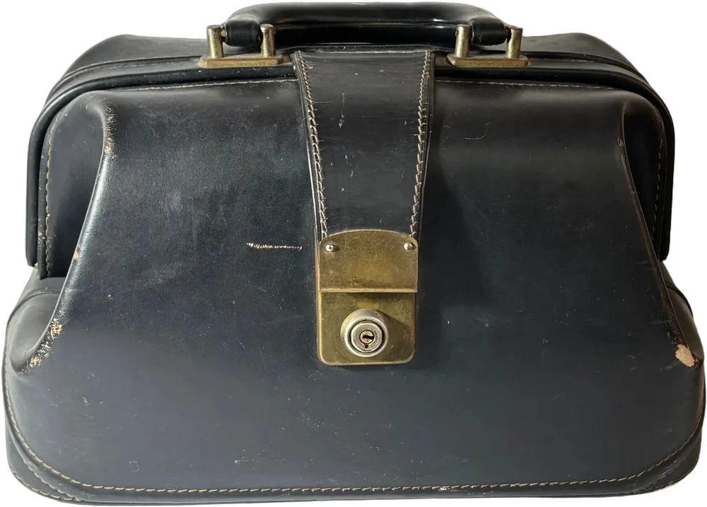 Antiguo Bolso De Doctor Negro — imagen 1