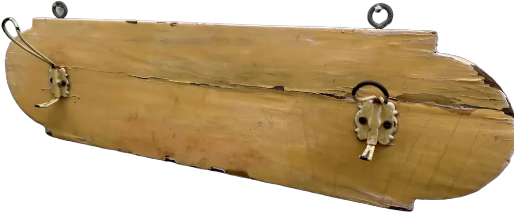 Antiguo Perchero Madera 2 Ganchos Crema Crema