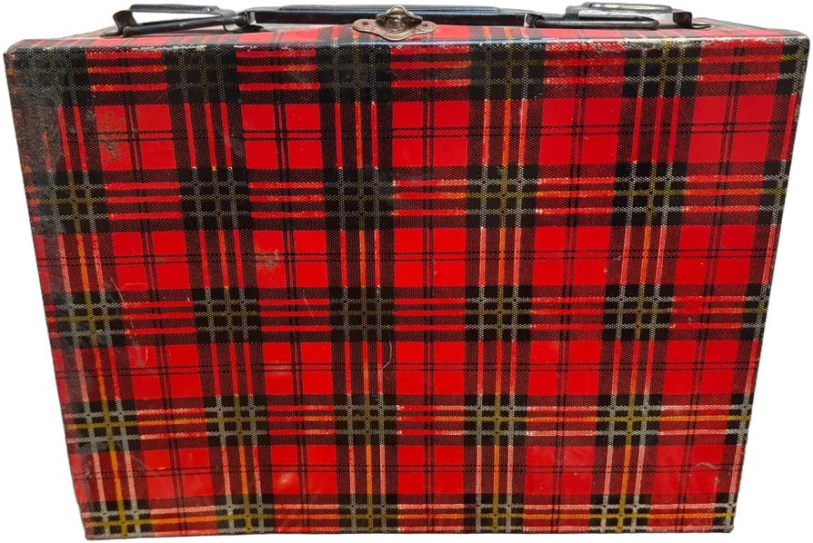 Antigua Lonchera Lámina Diseño Escocesa 50s Escocés
