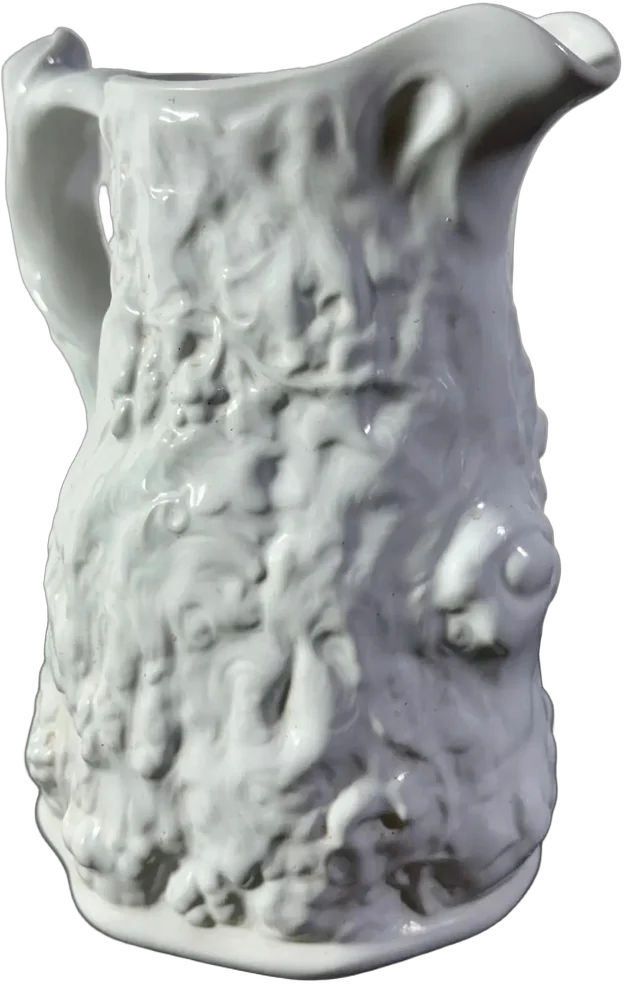 Antigua Jarra Porcelana Estilo Parían-victoriano Blanco