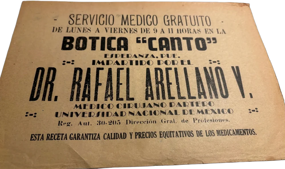 Antigua Hoja Volante Botica Canto. Consultas — imagen 1