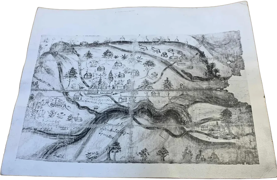 Reproducción Mapa Colonial San Juan Xodiaca — imagen 1