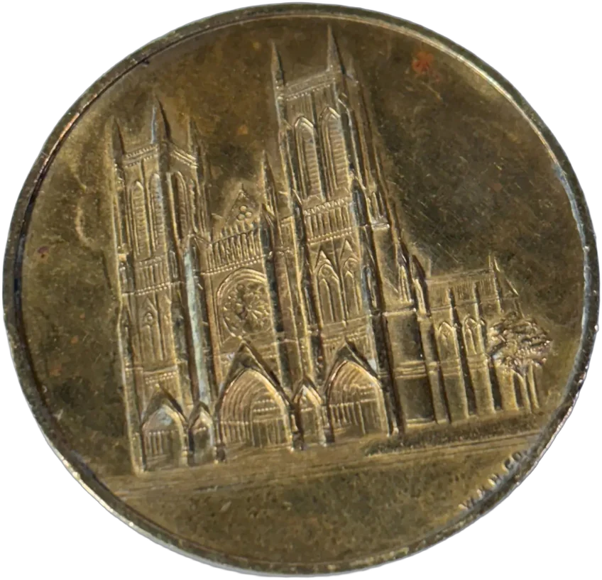 Vintage Medalla Catedral San Juan Nueva York Latón
