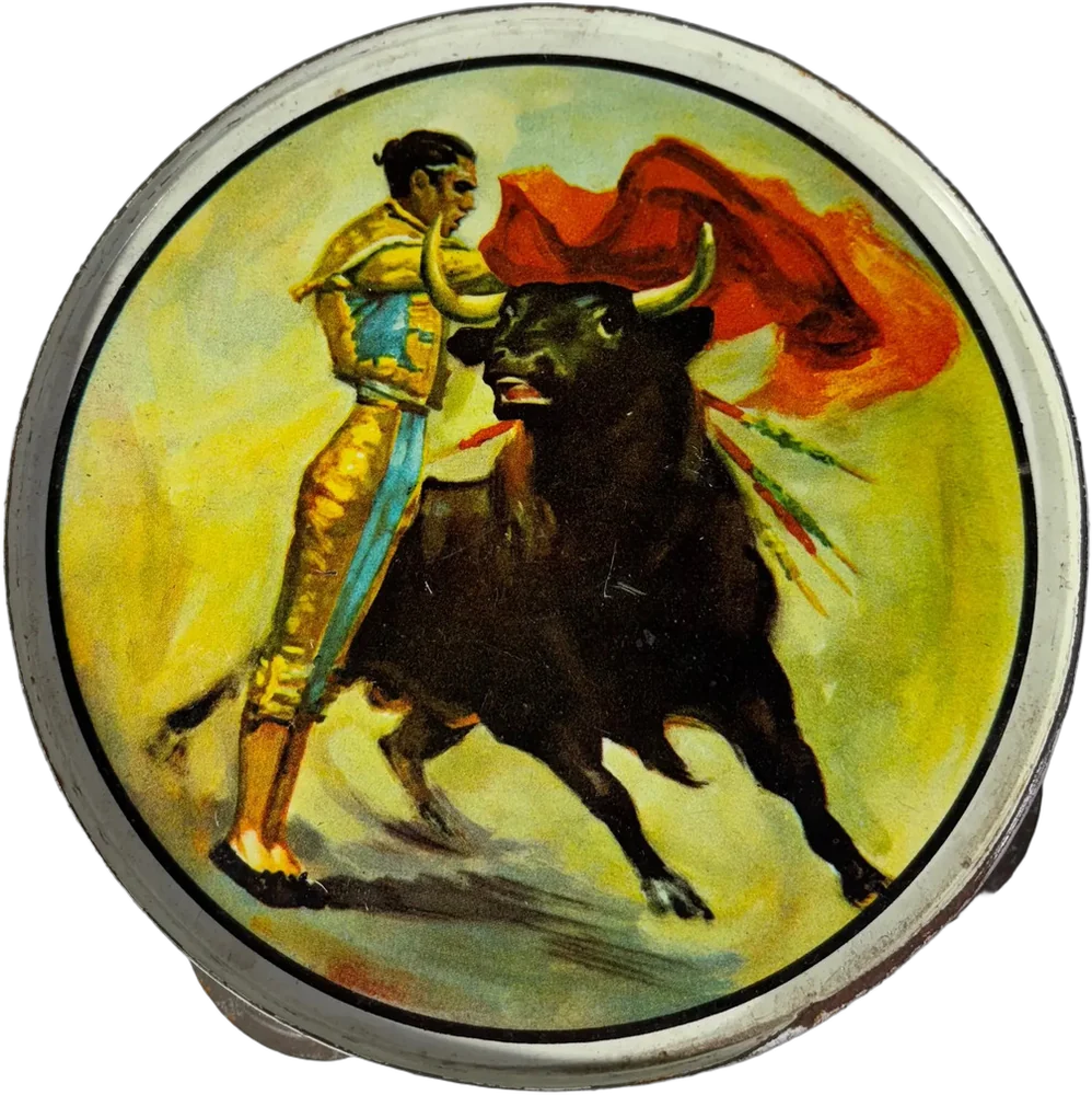 Antiguo Pandero Litografiado Con Escena Taurina