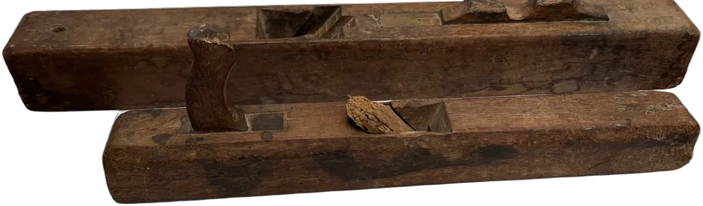 Antiguos Cuerpos De Garlopas Madera Sólida — imagen 1