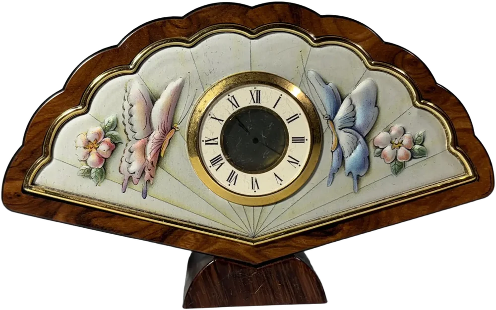 Vintage Reloj Se Mesa En Forma De Abanico Electrónico Multicolor