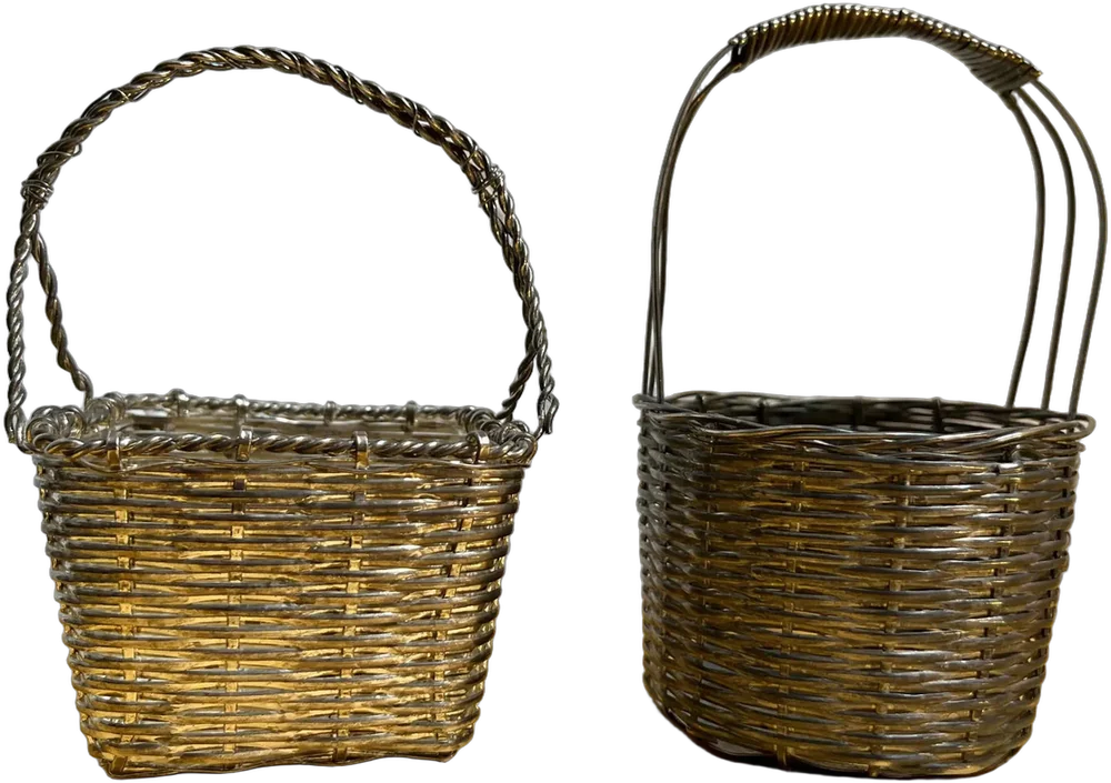 Cajitas Tejidas De Alambre Antiguas — imagen 1