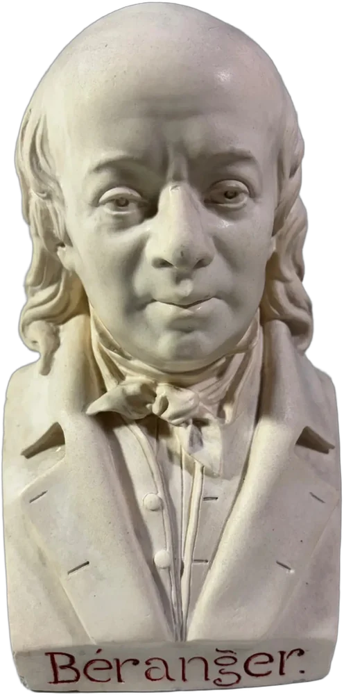 Antiguo Busto Beranger Por Chardigny 1857