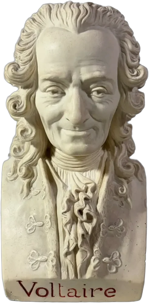 Busto Decorativo De Voltaire Antigüedad Crema