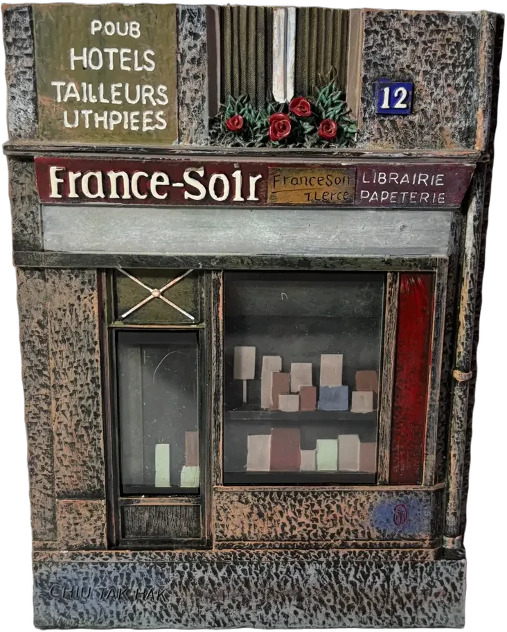 Vintage Placa Decorativa De Pared Librería Chiu Tak Hak París