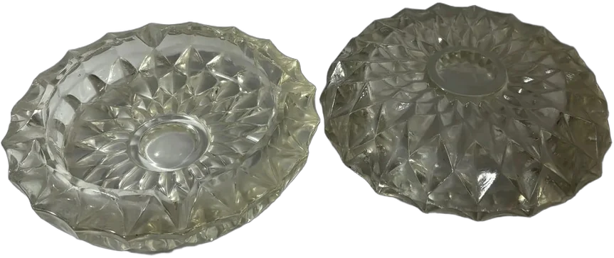 Set 2 Ceniceros Vintage De Vidrio Transparente Estrella