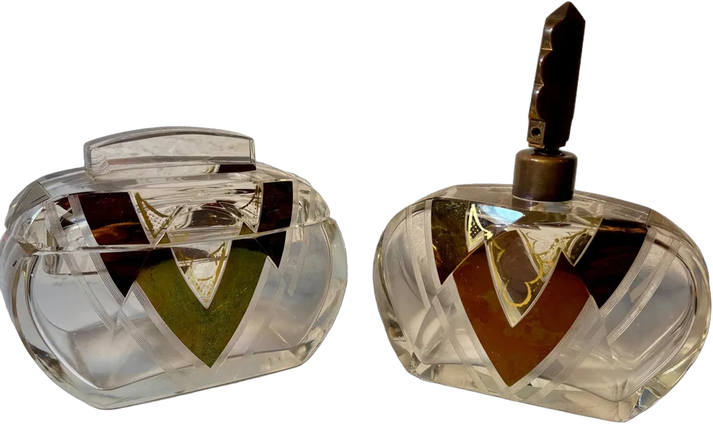 Antiguo Juego De Tocador Art Déco En Cristall (c. 19301950) — imagen 1