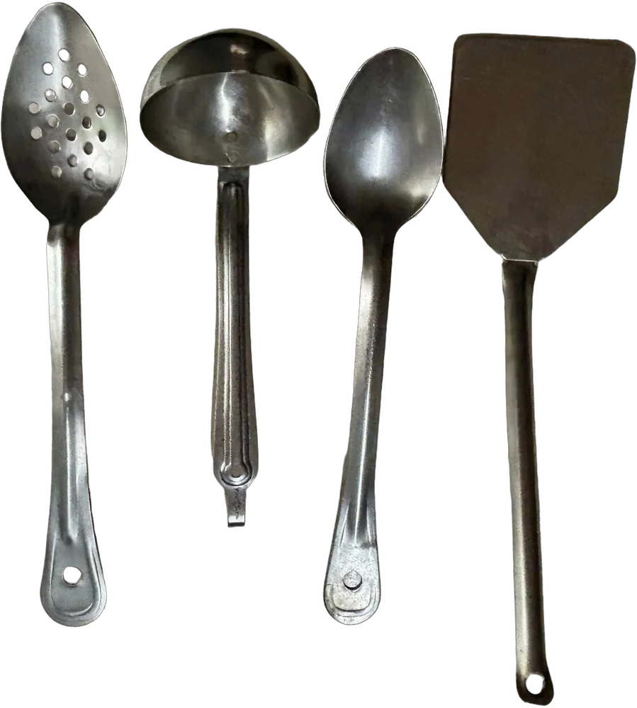Vintage Cucharones De Acero Inoxidable (4) Plateado