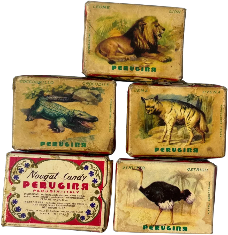 Vintage Cajita Perugira Italia Con Ilustraciones — imagen 1