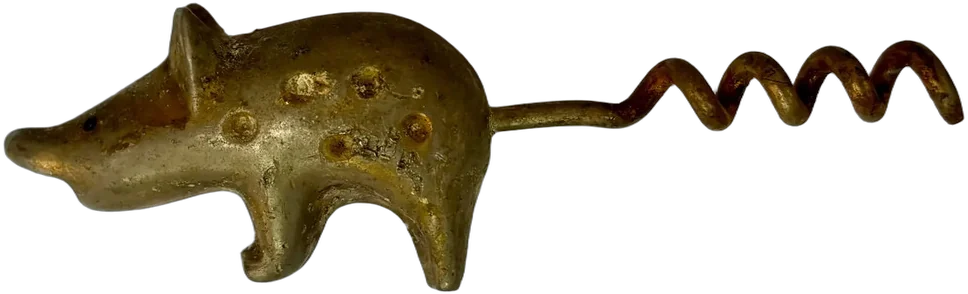 Vintage Sacacorchos Figura Cerdo-lechón Colecc Dorado