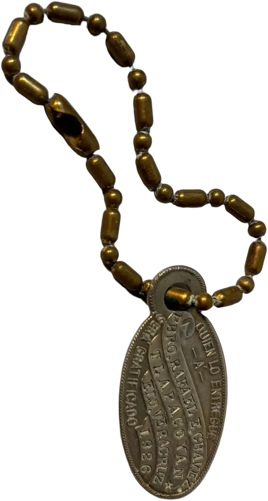 Antiguo Llavero Personalizado Ovalado Plateado