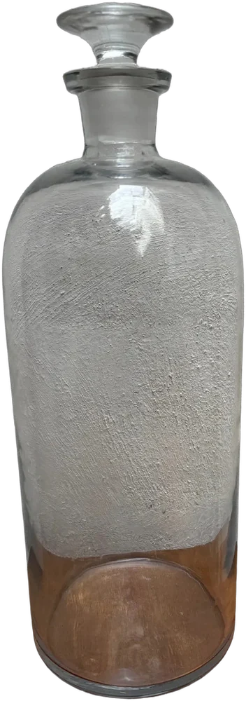 Antiguo Frasco De Botica Vidrio T Grande Liso