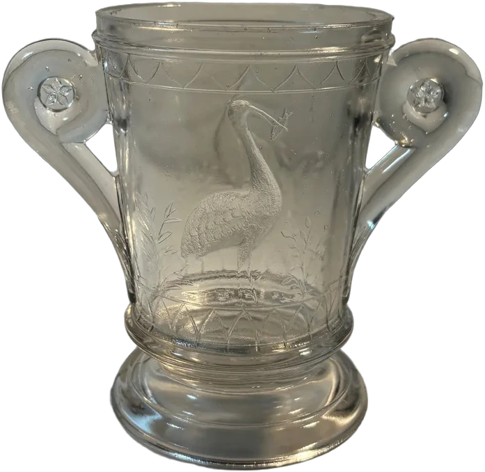 Vaso Vintage Vidrio Prensado Con Garza Transparente