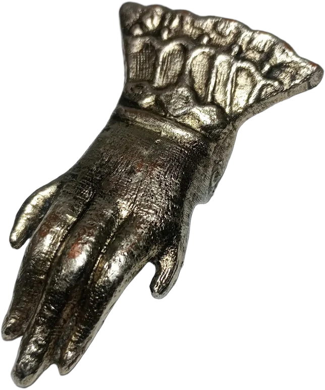 Antiguo Prendedor En Forma De Mano Clip Plateado