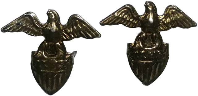 Vintage Broche De Latón Águila Imperial Par Plateado