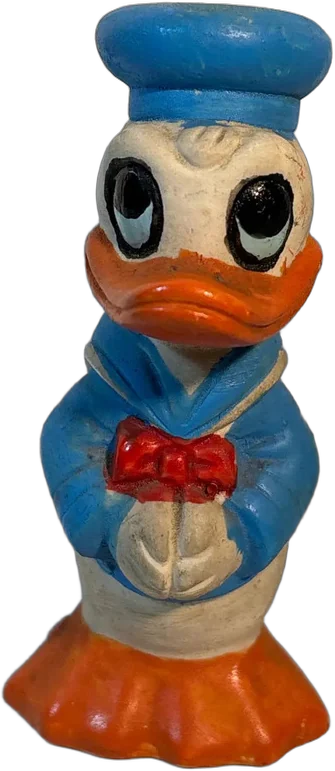 Vintage Figurita Pato Donald Cerámica Pintada A Mano — imagen 1
