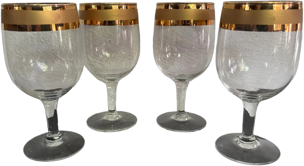 Copas Vintage Para Beber Vino Filo Grueso Durado Dorado Oscuro