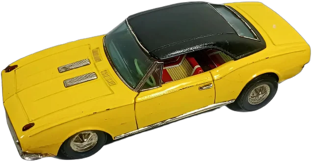 Auto De Hojalata A Batería Camaro Ss Vintage Japón Años 60s Amarillo