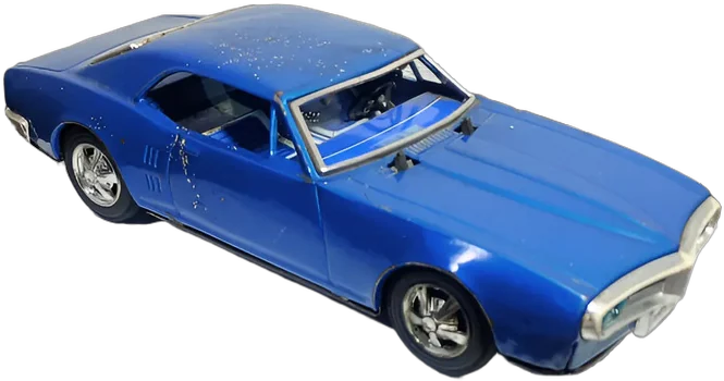 Auto Pontiac Firebird Bandai Hojalata Vintage Japón 28 Cm Azul
