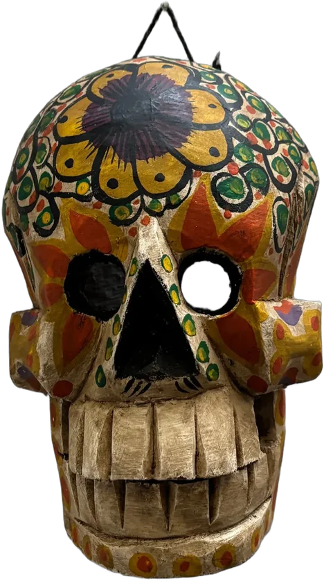 Máscara Artesanal Calavera Decorada 90s (24 Cm) Multicolor