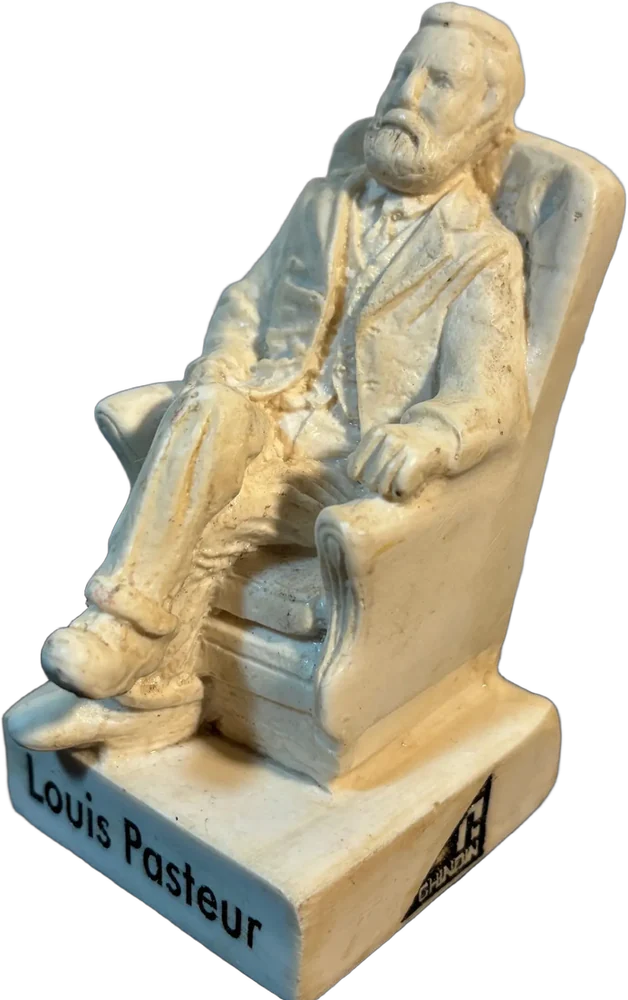 Vintage Figura Louis Pasteur Coleccionable Polvo Alabastro Blanco