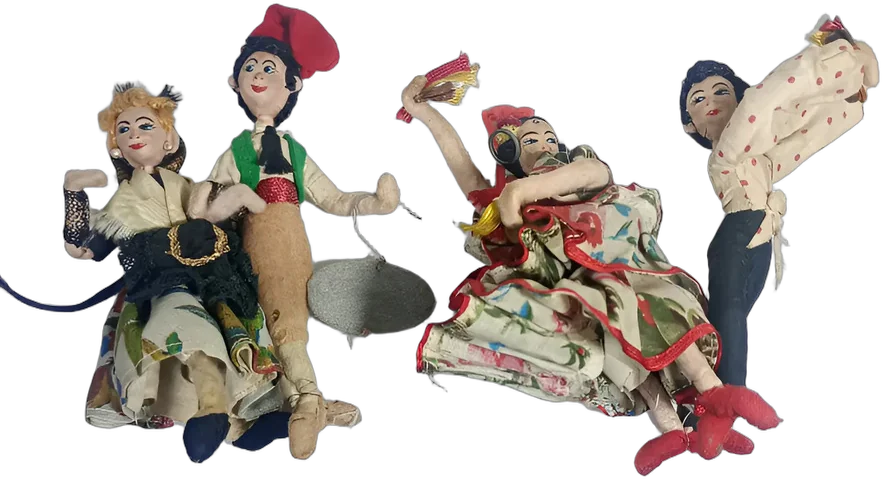 Lote 4 Muñecos Souvenir Españoles Vintage Años 60 — imagen 1