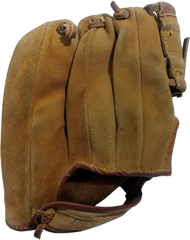 Guante Béisbol Antiguo 3 Dedos Playbound Cuero Jimmym 1940 Beige 9