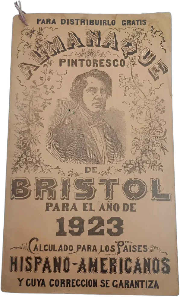 Almanaque Pintoresco De Bristol Para El Año De 1923 Caqui Antiguo 1920
