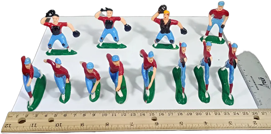 Lote 11 Figuras Béisbolistas Plástico Vintage 70s-80s