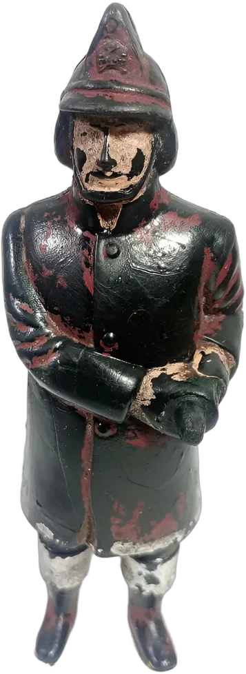 Figura Vintage Bombero Plástico Pintado 16 Cm
