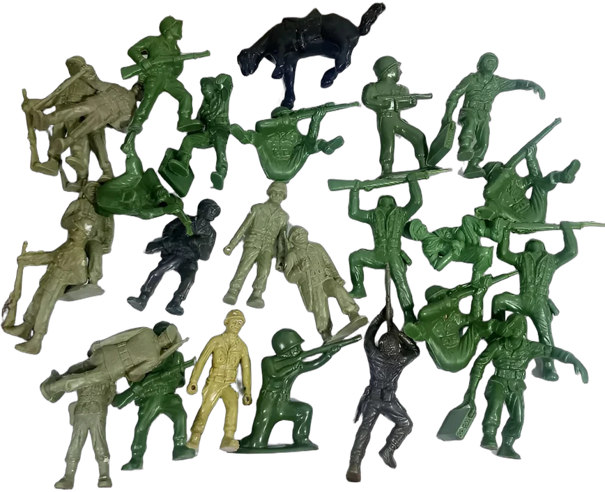 Vintage Soldados De Plástico Para Pintar Verde Musgo