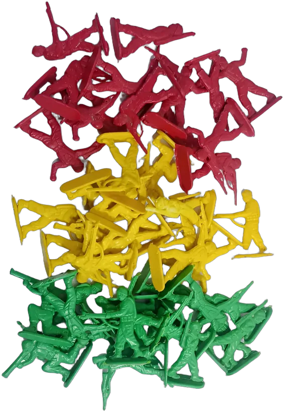 Antiguos Soldaditos Plástico Colores 5 Cm Lote Amarillo
