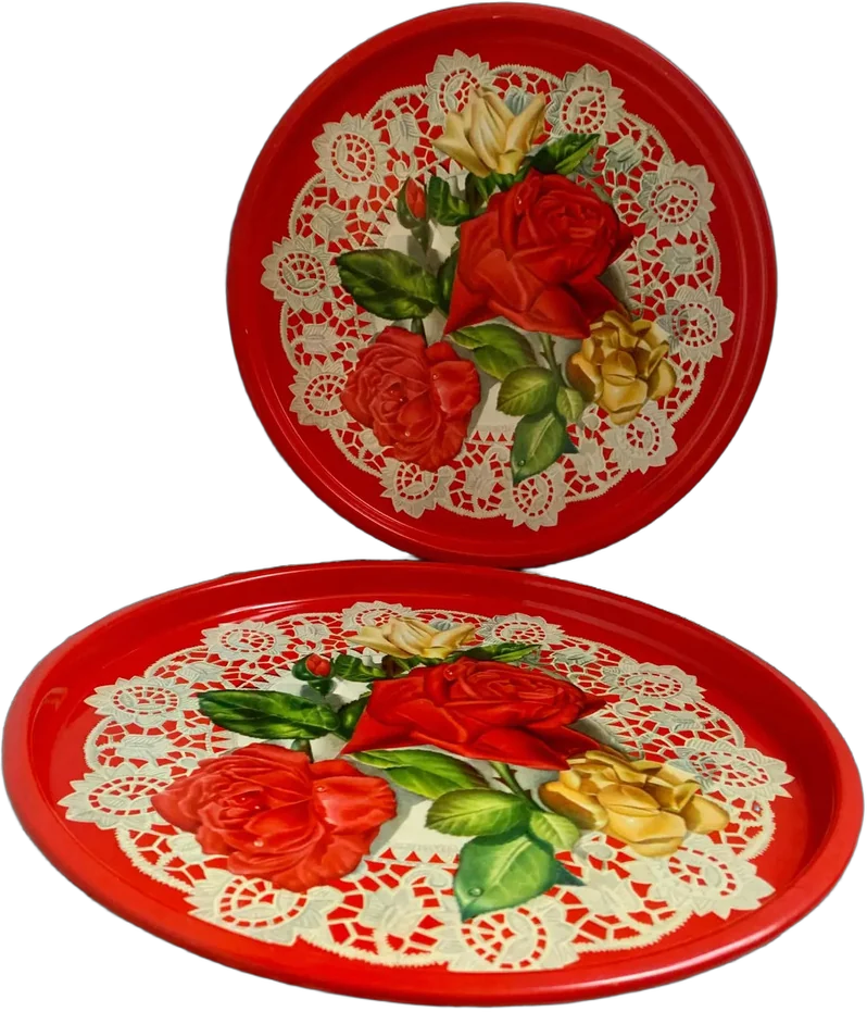 Vintage Charolas Flores México, Retro